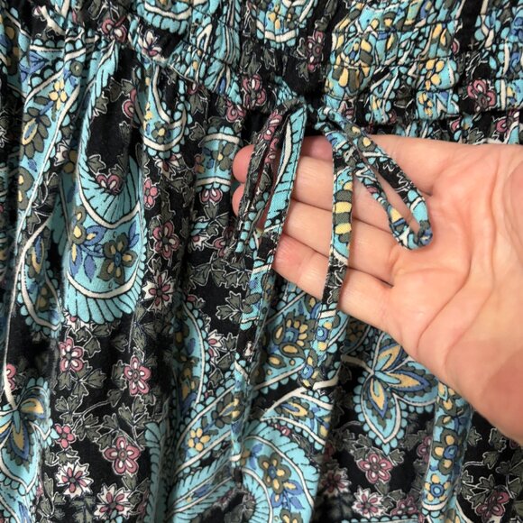 Band of Gypsies Blue Paisley Summer Mini Dress Size XL - Picture 3 of 5